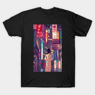 Cyberpunk girl, anime style T-Shirt